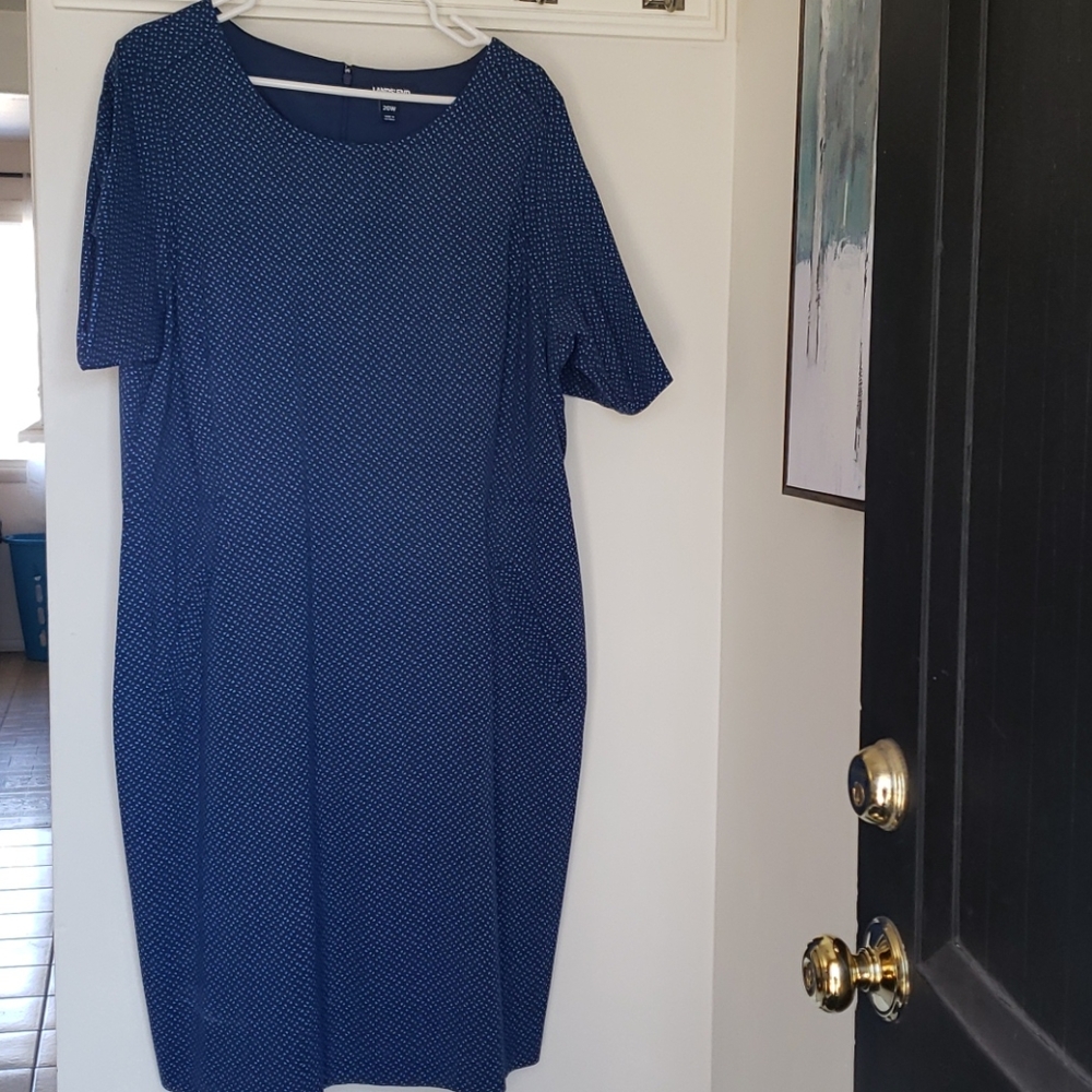 Blue pattern Land's End Ponte dress